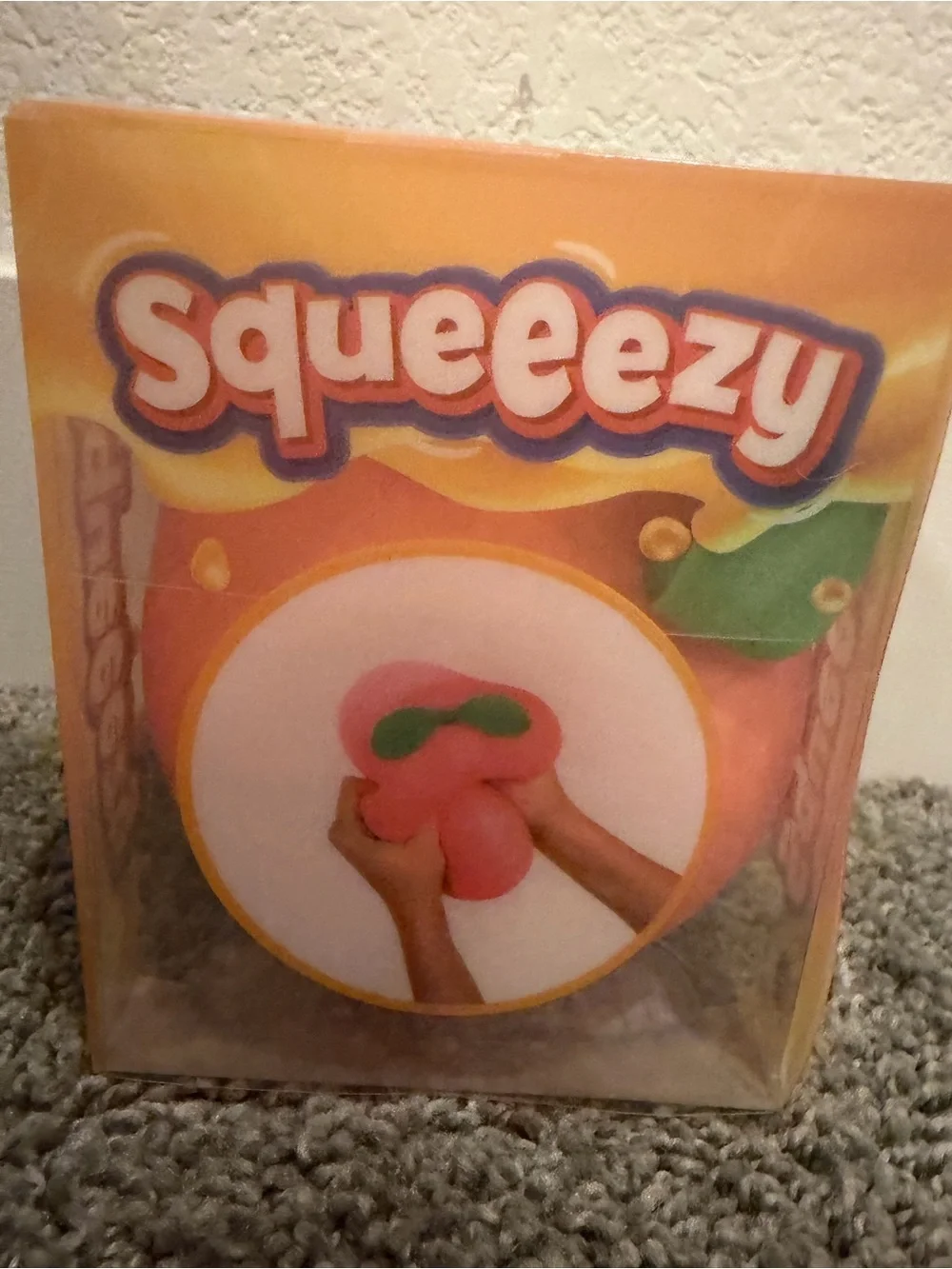 Peach Sensory Stress Toy - Squeeze, Poke & Stretch - Pink/Orange